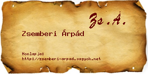 Zsemberi Árpád névjegykártya
